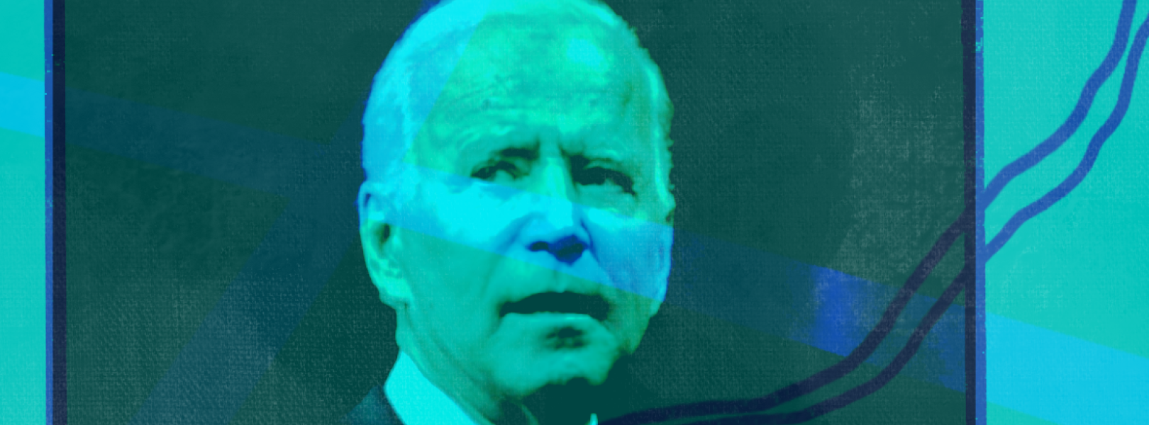 Biden on a blue background